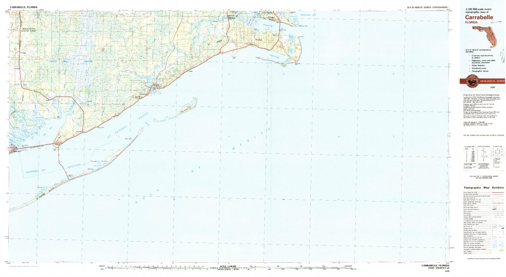 Usgs 1100000 Scale Quadrangle For Carrabelle Fl 1978 Carrabelle Florida Map 1024x562 