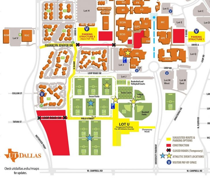 University Of Texas Football Parking Map 2016