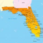 Vector Color Map Of Florida State. Usa Royalty Free Cliparts   Map Of Florida