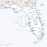 Vector Map Of Florida Political | One Stop Map   Map Of Florida Showing Coral Springs