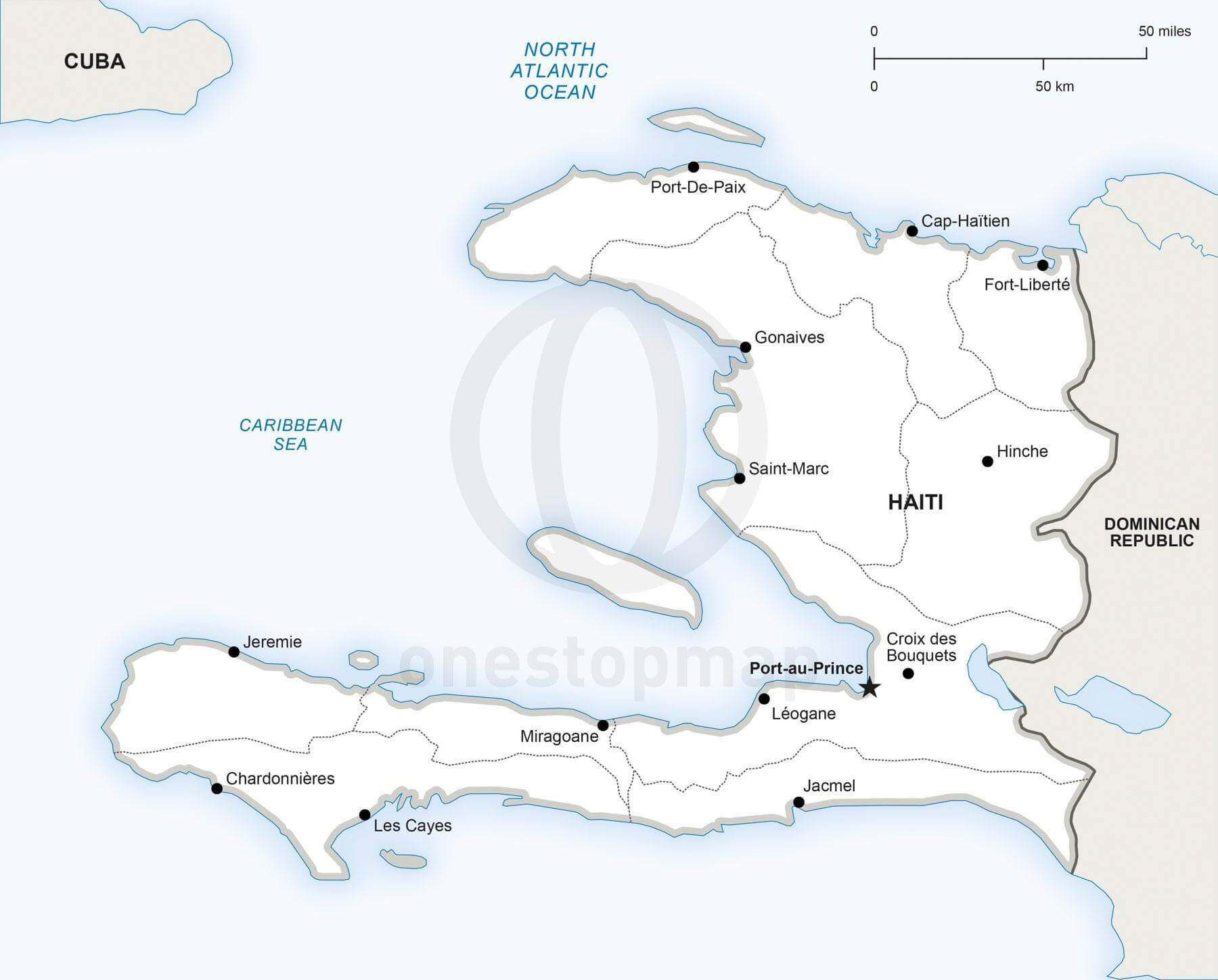 Vector Map Of Haiti Political | One Stop Map - Printable Map Of Haiti