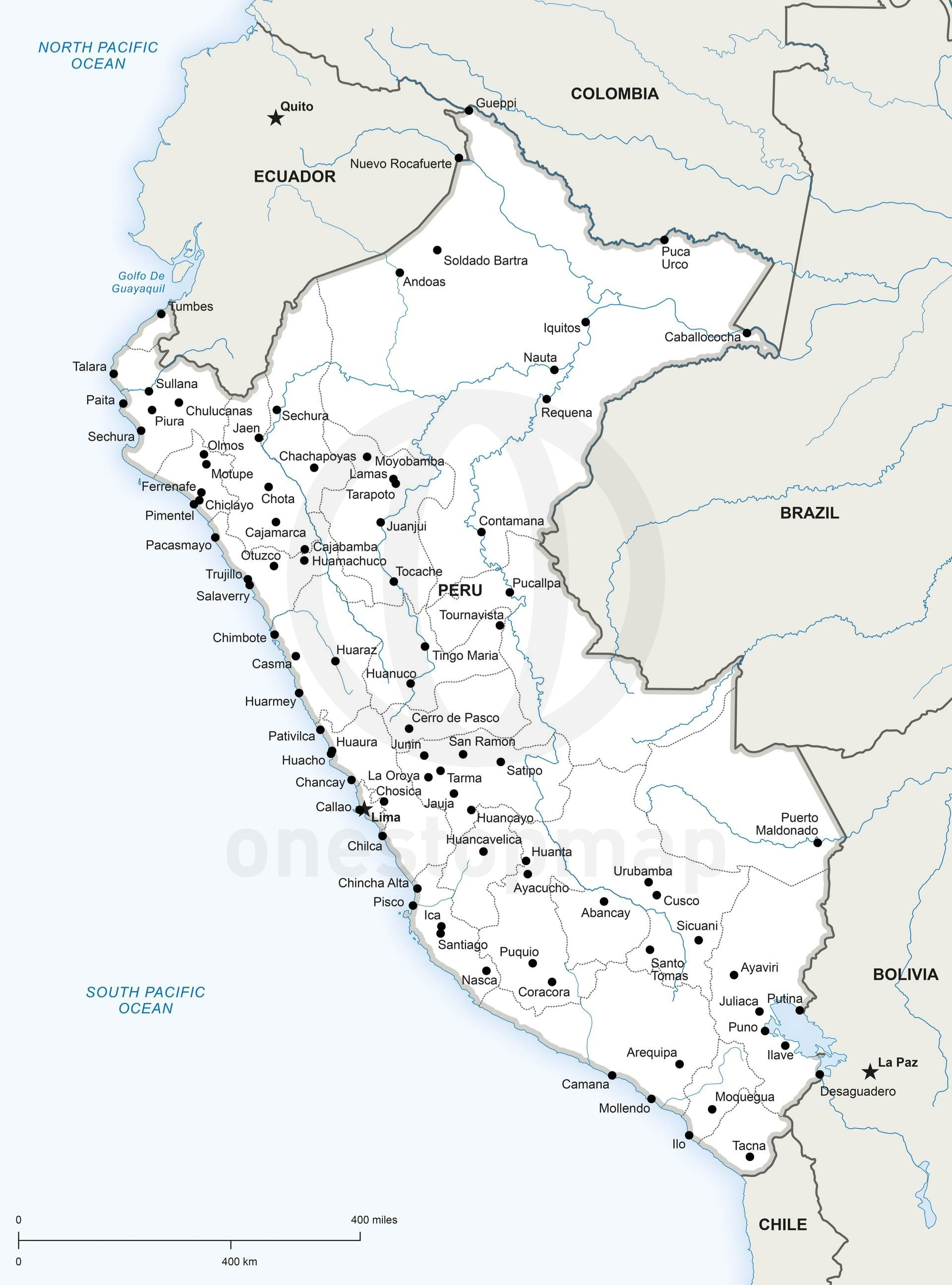 Vector Map Of Peru Political | Things Peru | Pinterest | Map Vector - Printable Map Of Peru