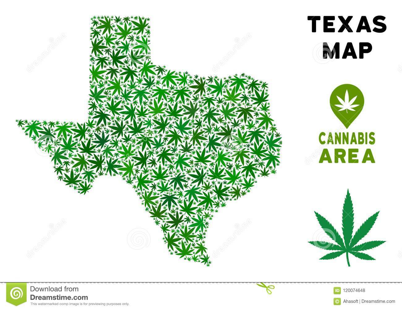Vector Marijuana Collage Texas Map Stock Vector - Illustration Of - Geographic Id Map Texas