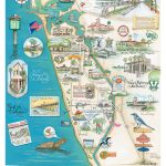 Venice Fl “Island Of Venice” Map   Map Of Florida Art