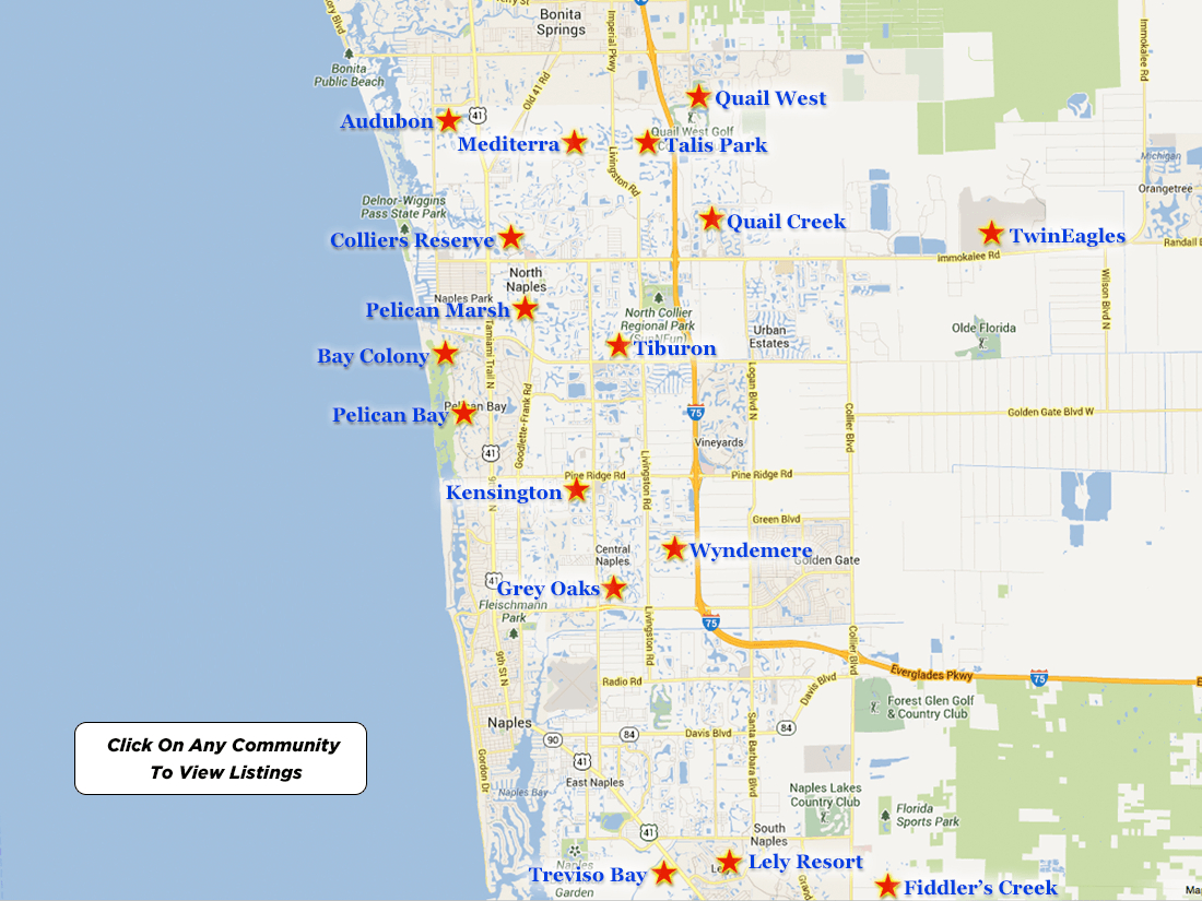 Vineyards Real Estate For Sale - Map Of North Naples Florida