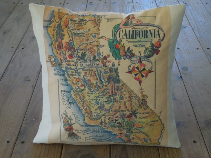 California Map Pillow