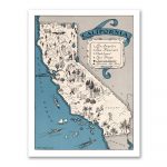 Vintage California Map Print, Antique 1931 Pictorial Map Of State Of   California Map Wall Art