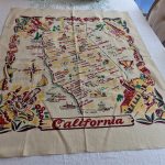 Vintage California Map Tablecloth. 1940's Souvenir | Etsy   Vintage California Map Tablecloth