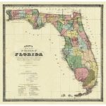Vintage Florida Map   1870   Antique Florida Map