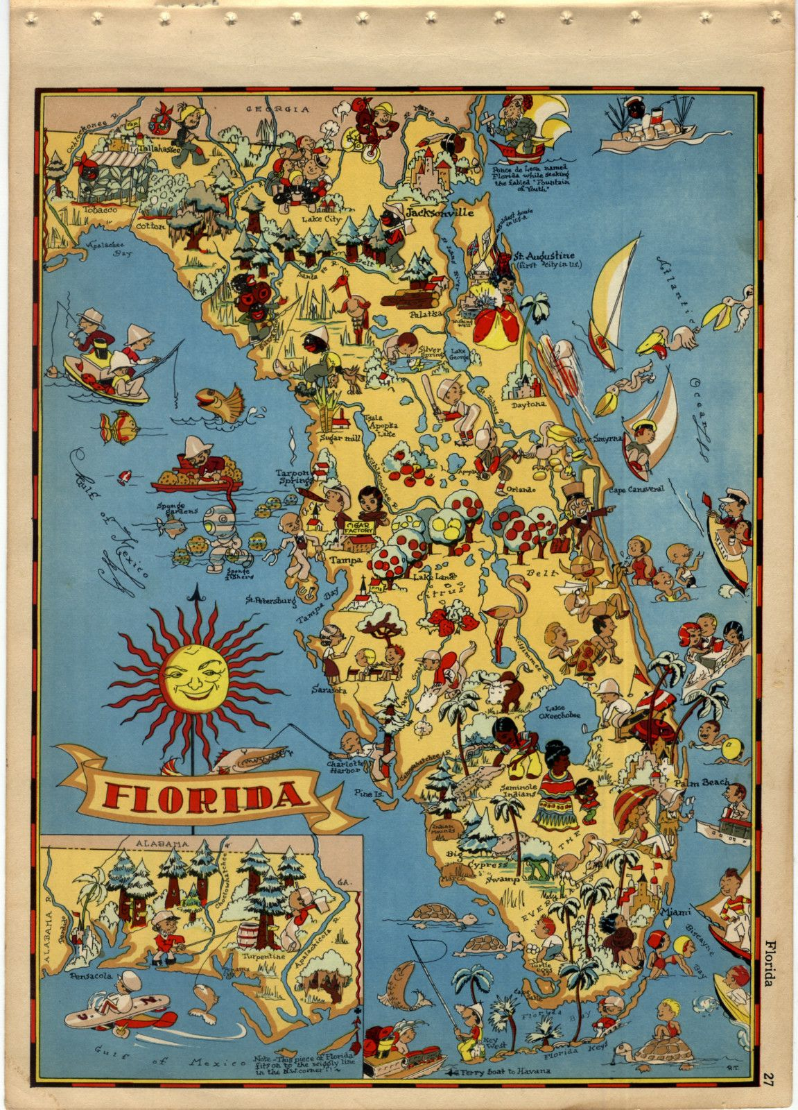 Vintage Florida Map | Obsessed With Maps  | Vintage Florida - Florida Map Artwork