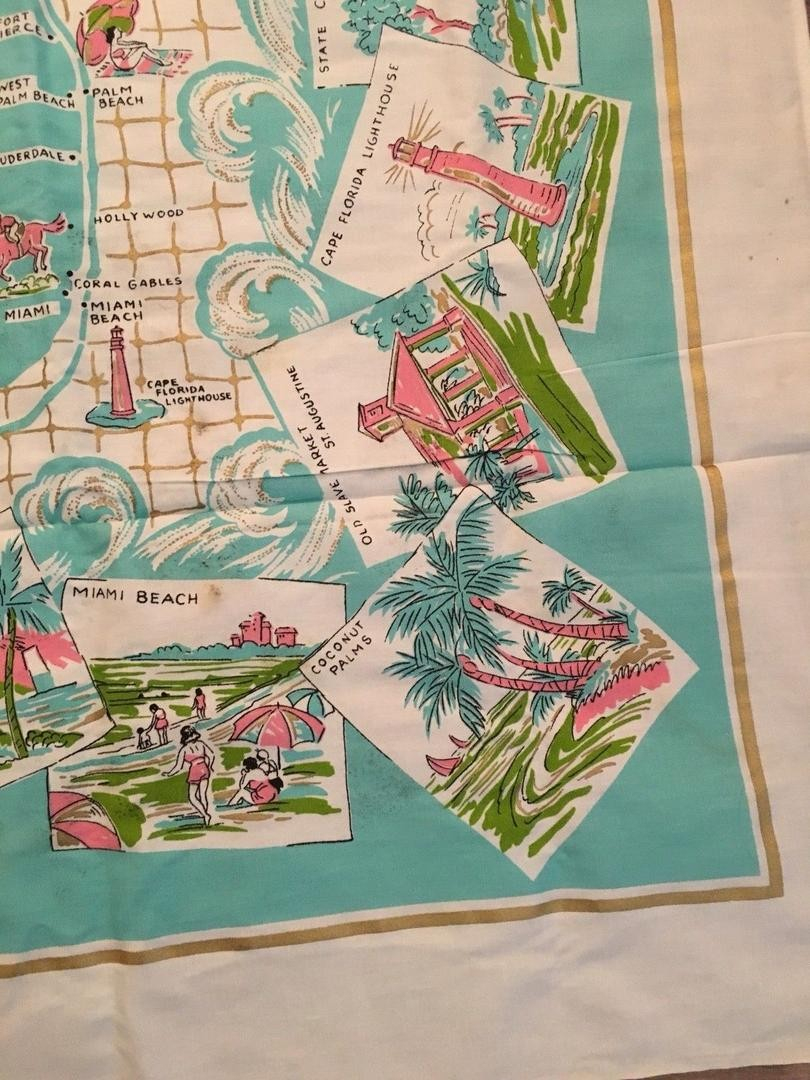 Vintage Florida State Map Tablecloth | #1928871055 - Vintage Florida Map Tablecloth