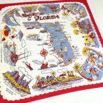 Vintage Florida Tablecloth 1950S Kitsch Souvenir Map | Etsy   Vintage Florida Map Tablecloth