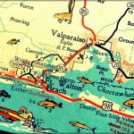Vintage Map Art Of Destin Florida 8X10 Retro Map Ft Walton Beach   Destin Florida Map Of Beaches