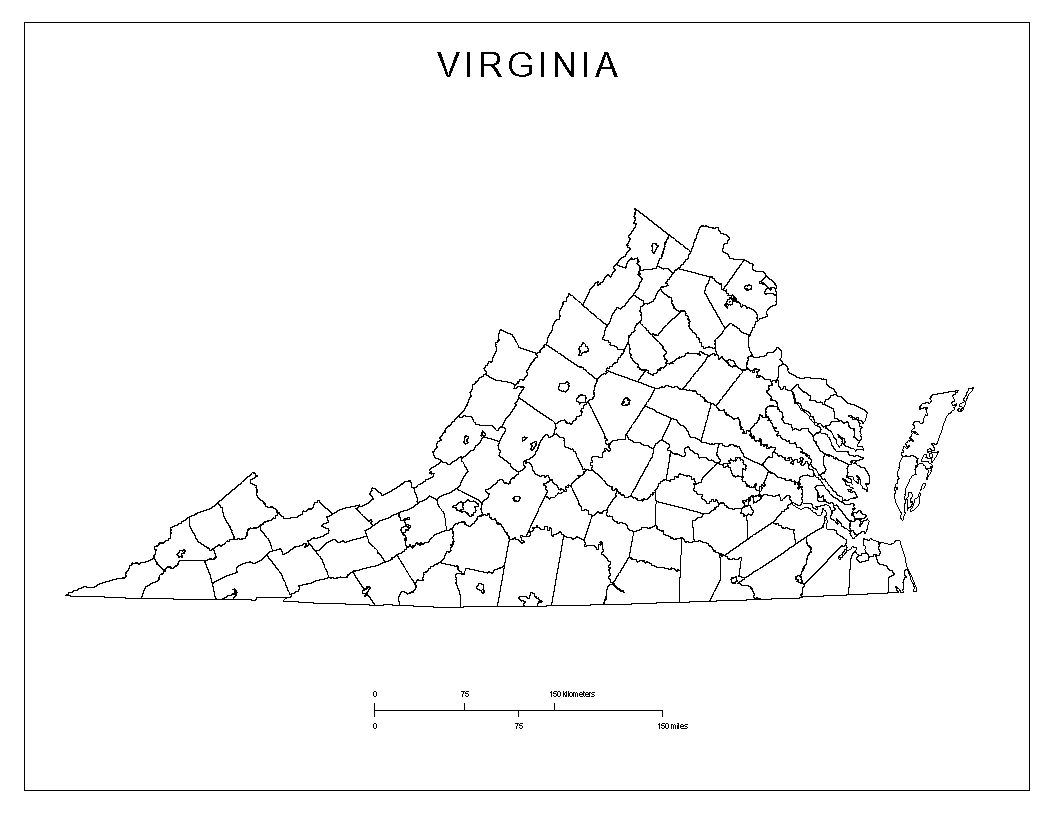 Virginia Blank Map - Virginia County Map Printable