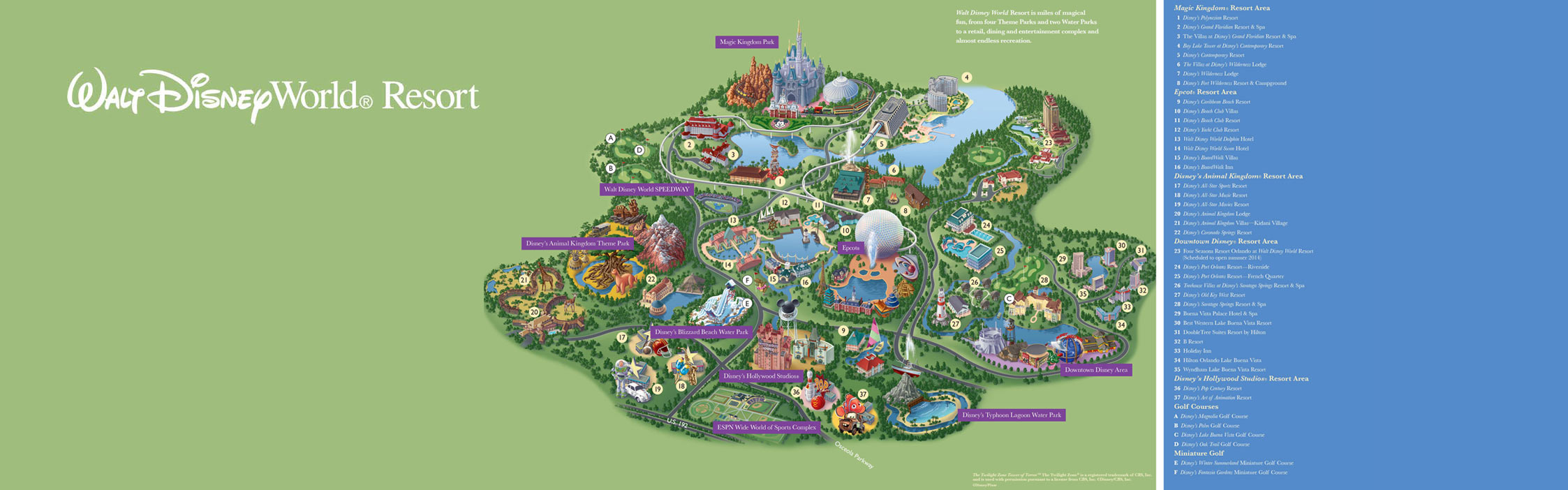 Walt Disney World® Resort Map- Wyndham Lake Buena Vista - Hotel Near - Disney Florida Map