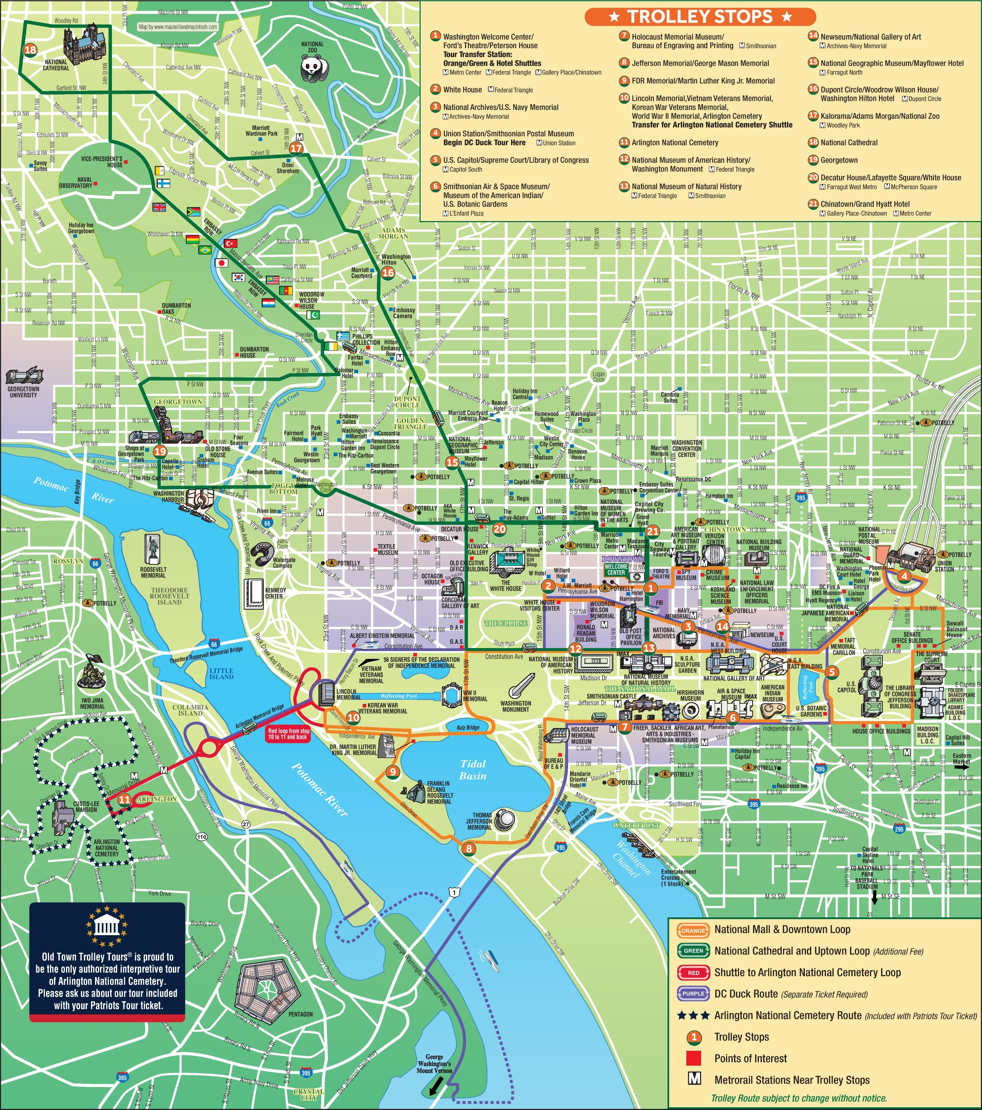 Washington, D.c. Tourist Attractions Map | Favorite Places &amp;amp; Spaces - Arlington Cemetery Printable Map