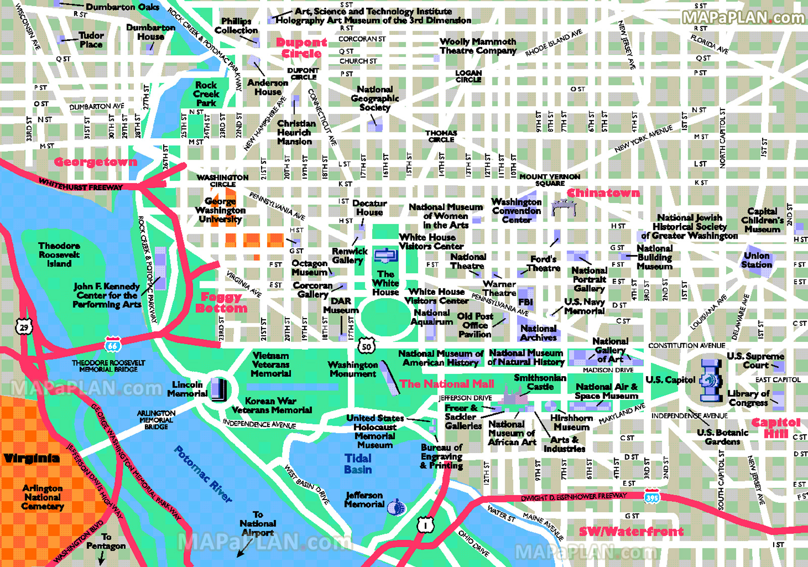 Washington Dc Maps - Top Tourist Attractions - Free, Printable City - Printable Map Of Washington Dc Attractions