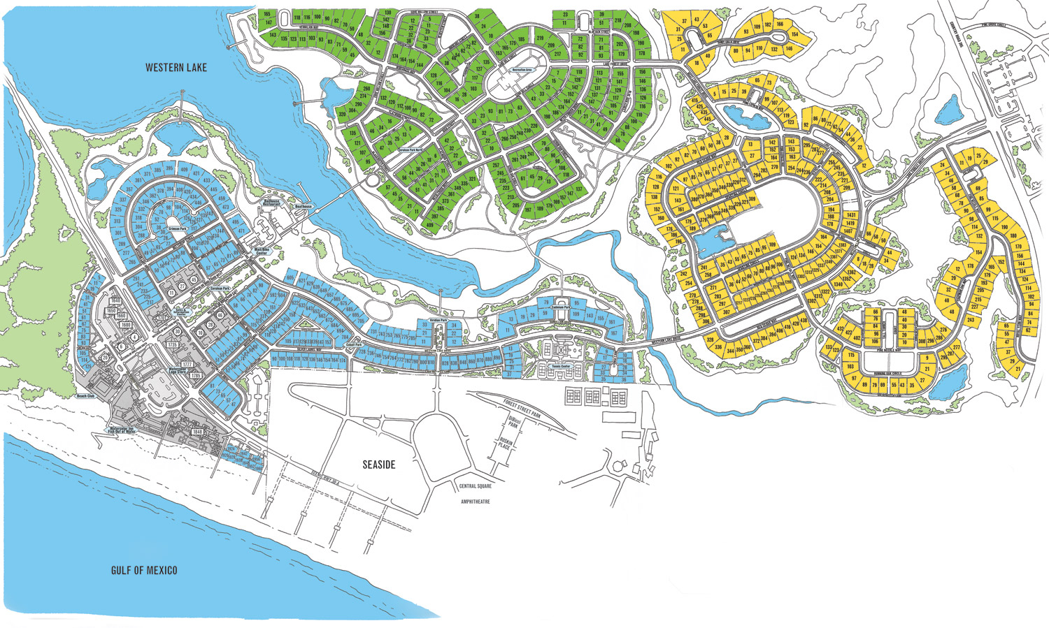 Watercolor Map Florida | Beach Group Properties - Alys Beach Florida Map