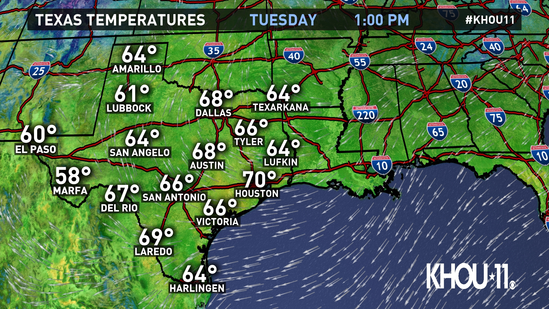 Weather Maps On Khou In Houston - Texas Weather Map Temps
