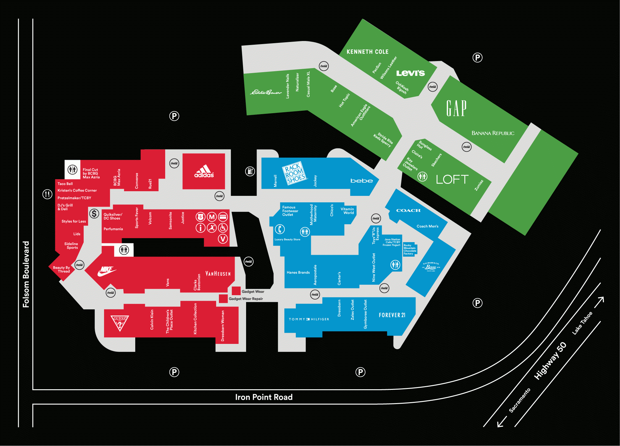 Welcome To Folsom Premium Outlets® - A Shopping Center In Folsom, Ca - Outlet California Map