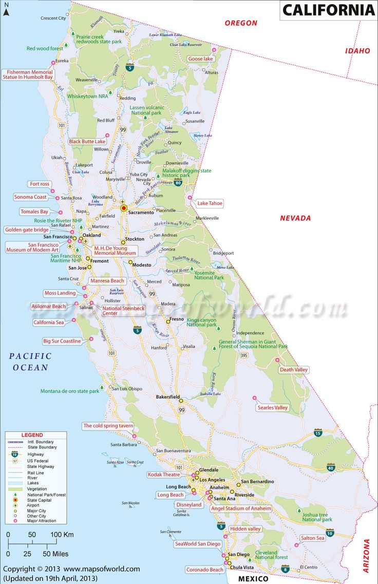 West Coast Of California Map - Klipy - Highway 41 California Map
