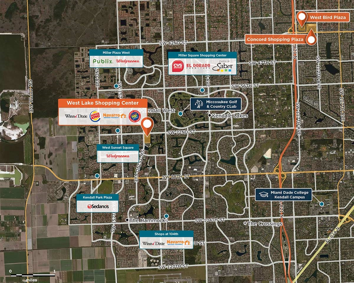 West Lake Shopping Center, Miami, Fl 33193 – Retail Space | Regency - Westlake Florida Map