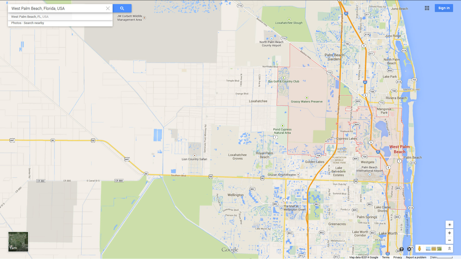 West Palm Beach, Florida Map - Juno Beach Florida Map