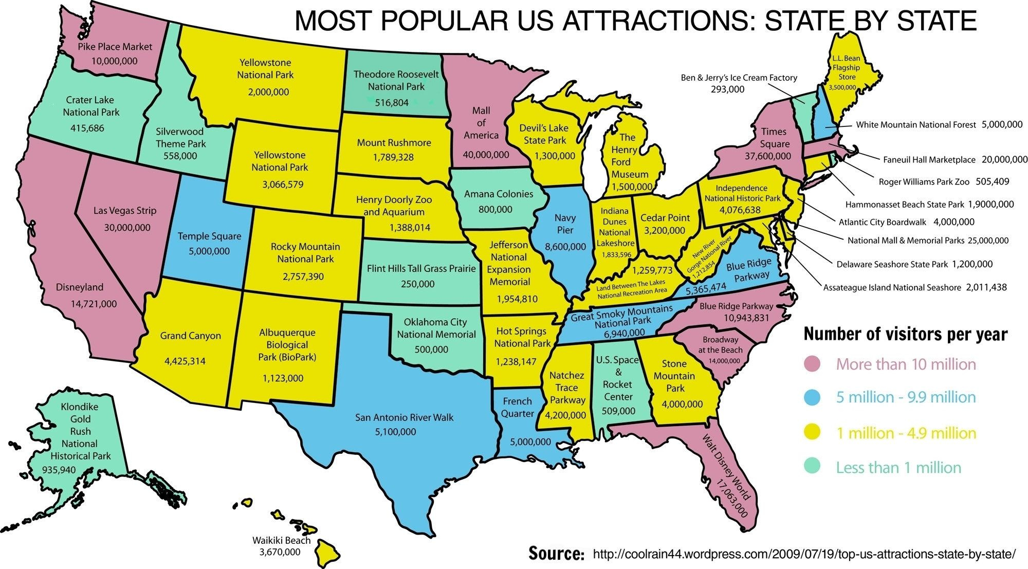 What Is The Most Popular Attraction In Illinois? | &amp;#039;murica | Travel - California Roadside Attractions Map