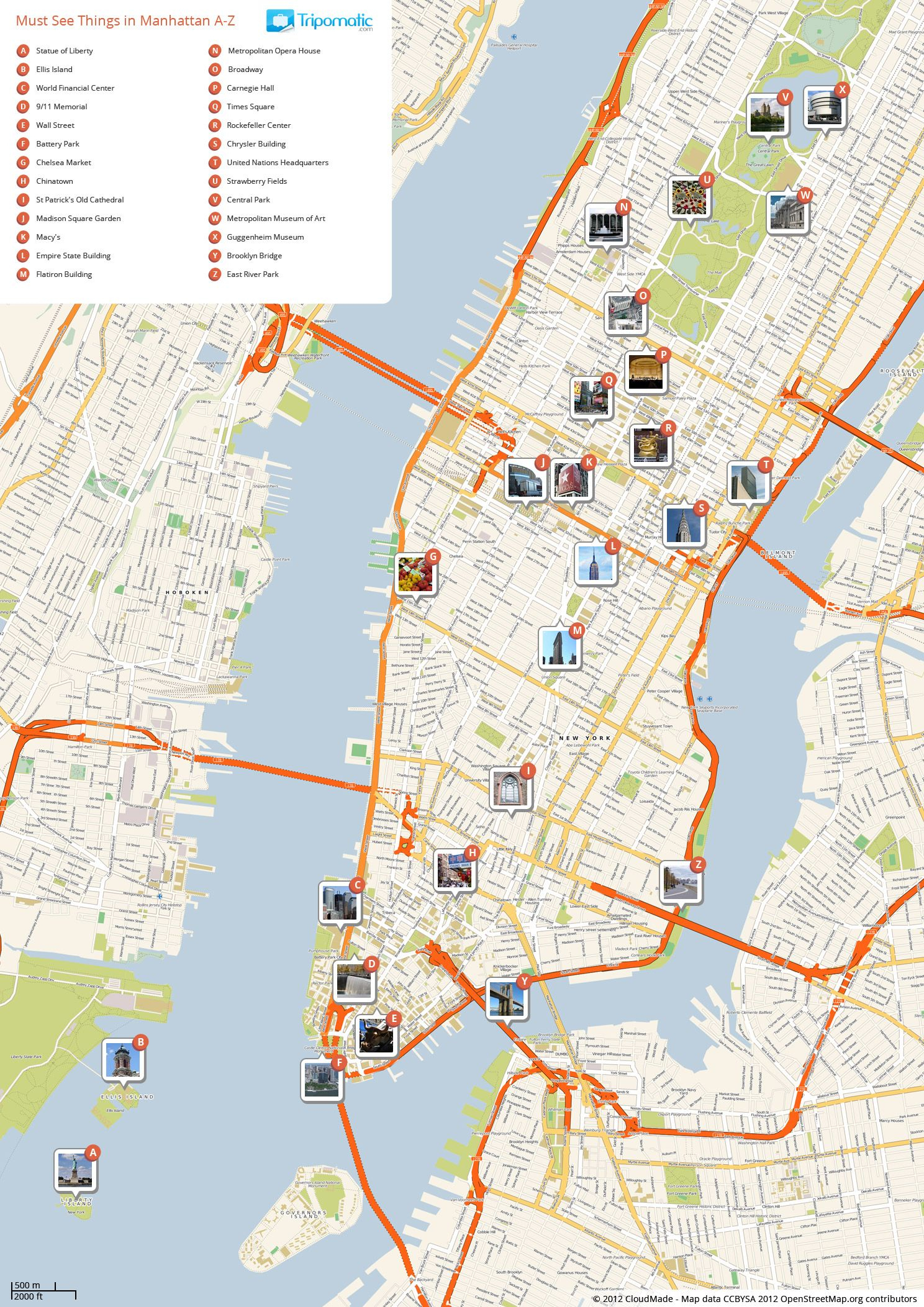 What To See In New York City - Printable Map Of New York