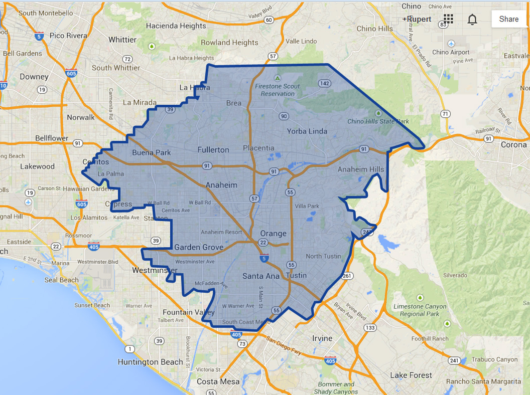 Where Is Anaheim California On The Map - Klipy - Map Showing Anaheim California