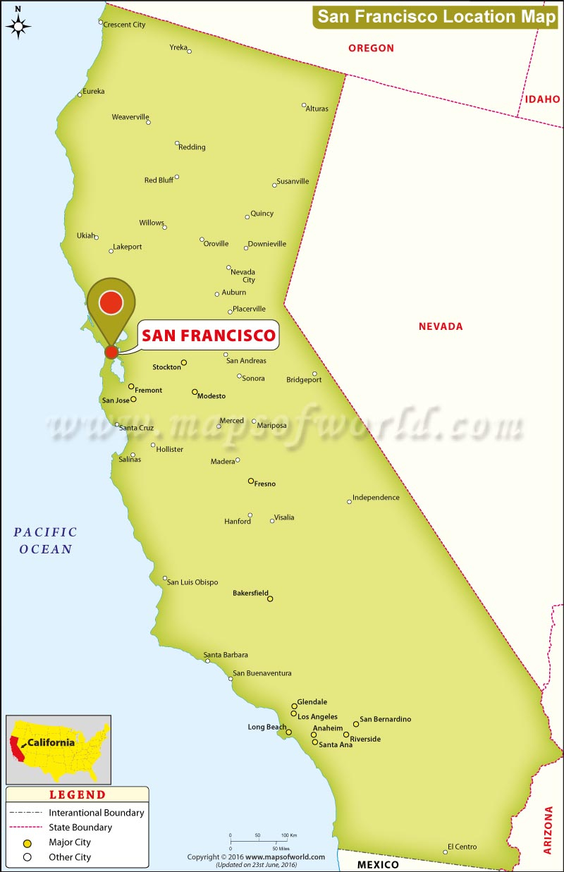 where is san francisco california state map map san