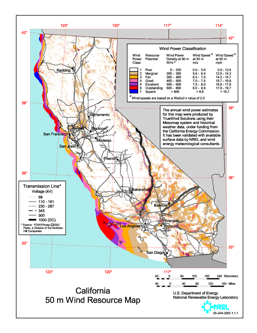 Wind Power In California - Wikipedia - California Utility Map