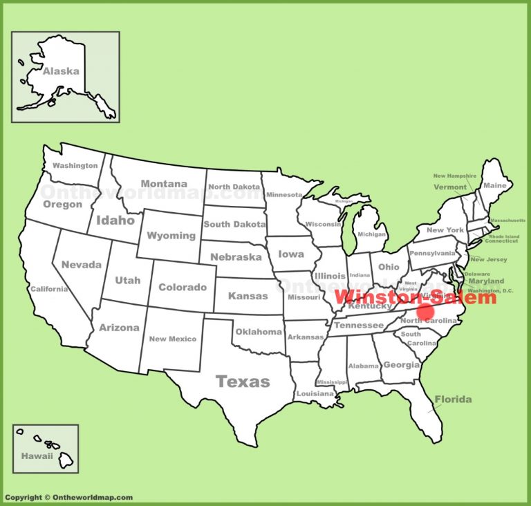 WinstonSalem Location On The U.s. Map Winston California Map Printable Maps
