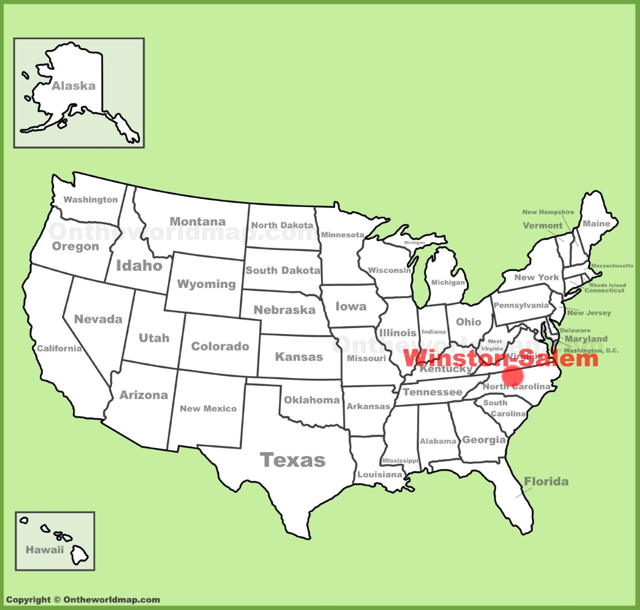 Winston-Salem Location On The U.s. Map - Winston California Map