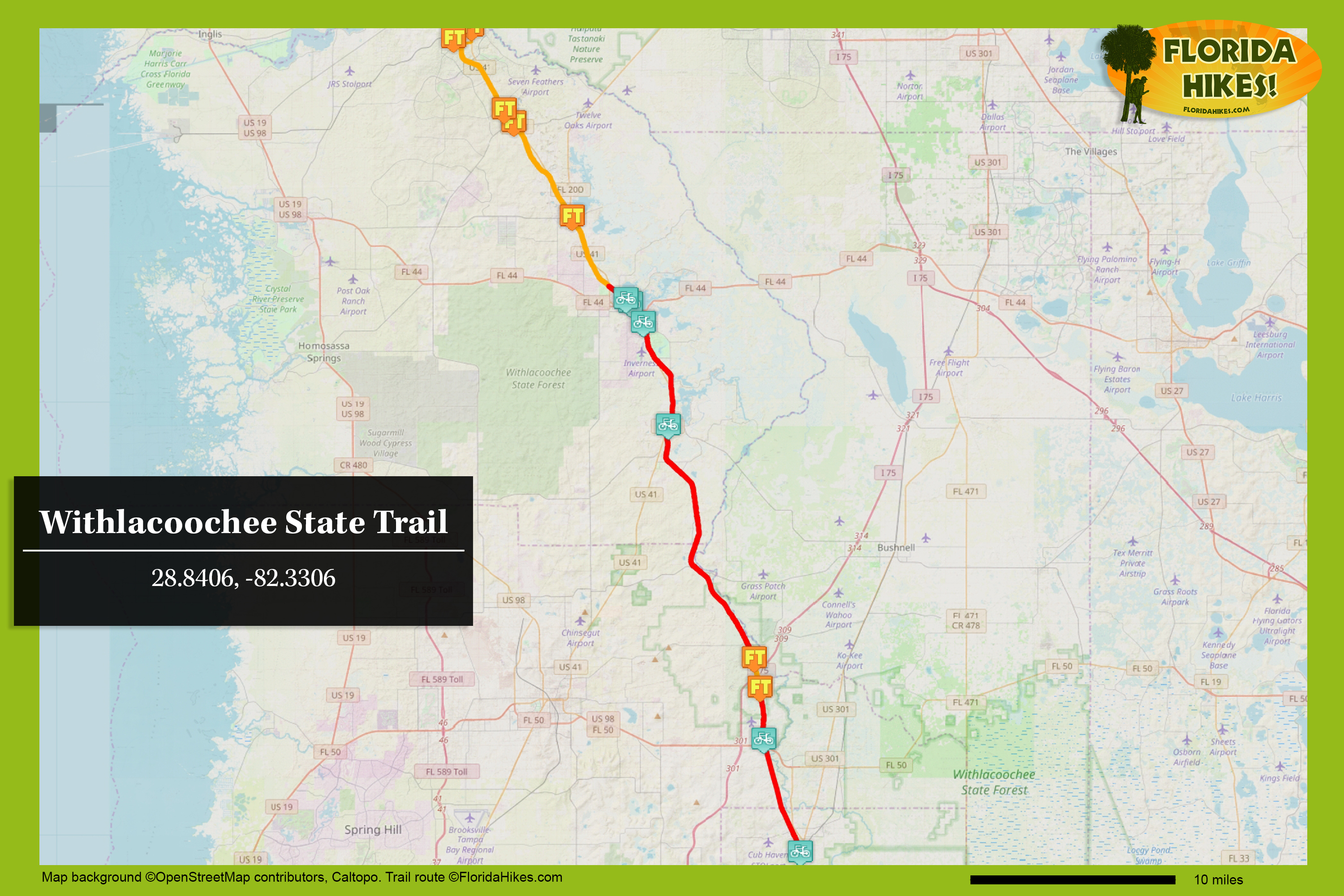 Withlacoochee State Trail | Florida Hikes! - Florida Rails To Trails Maps