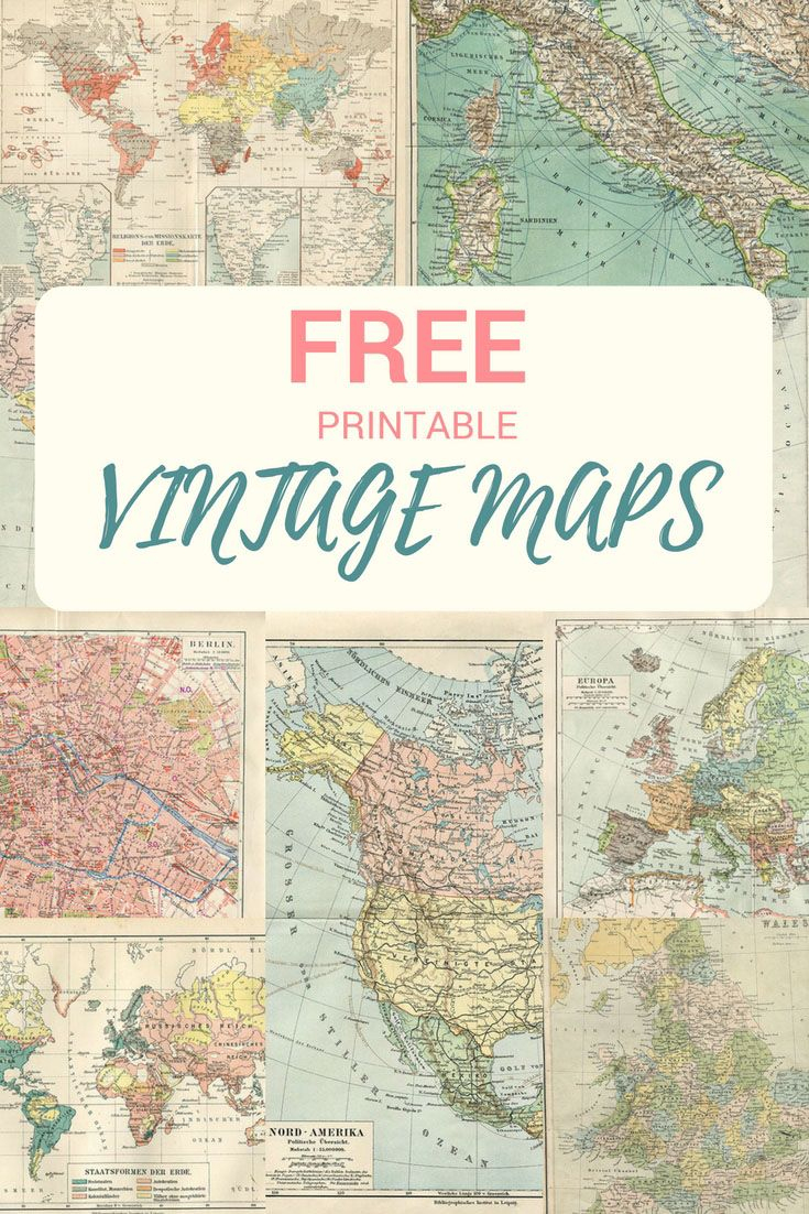 Wonderful Free Printable Vintage Maps To Download | Pinterest | Diy - Free Printable Maps