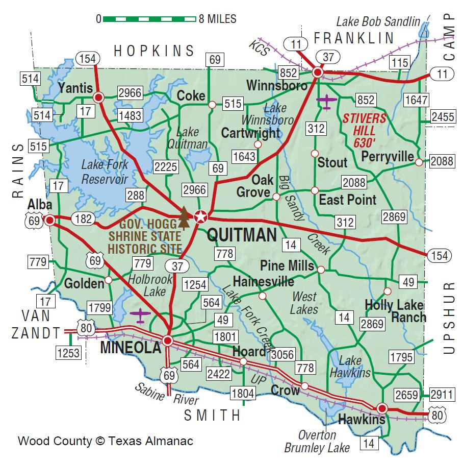 Wood County | The Handbook Of Texas Online| Texas State Historical - Alba Texas Map