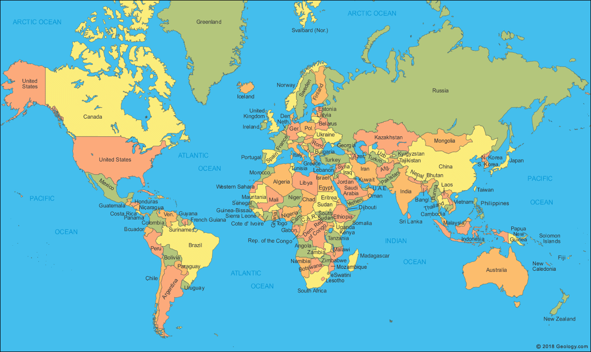 World Map: A Clickable Map Of World Countries :-) - Printable World Map With Countries Labeled Pdf
