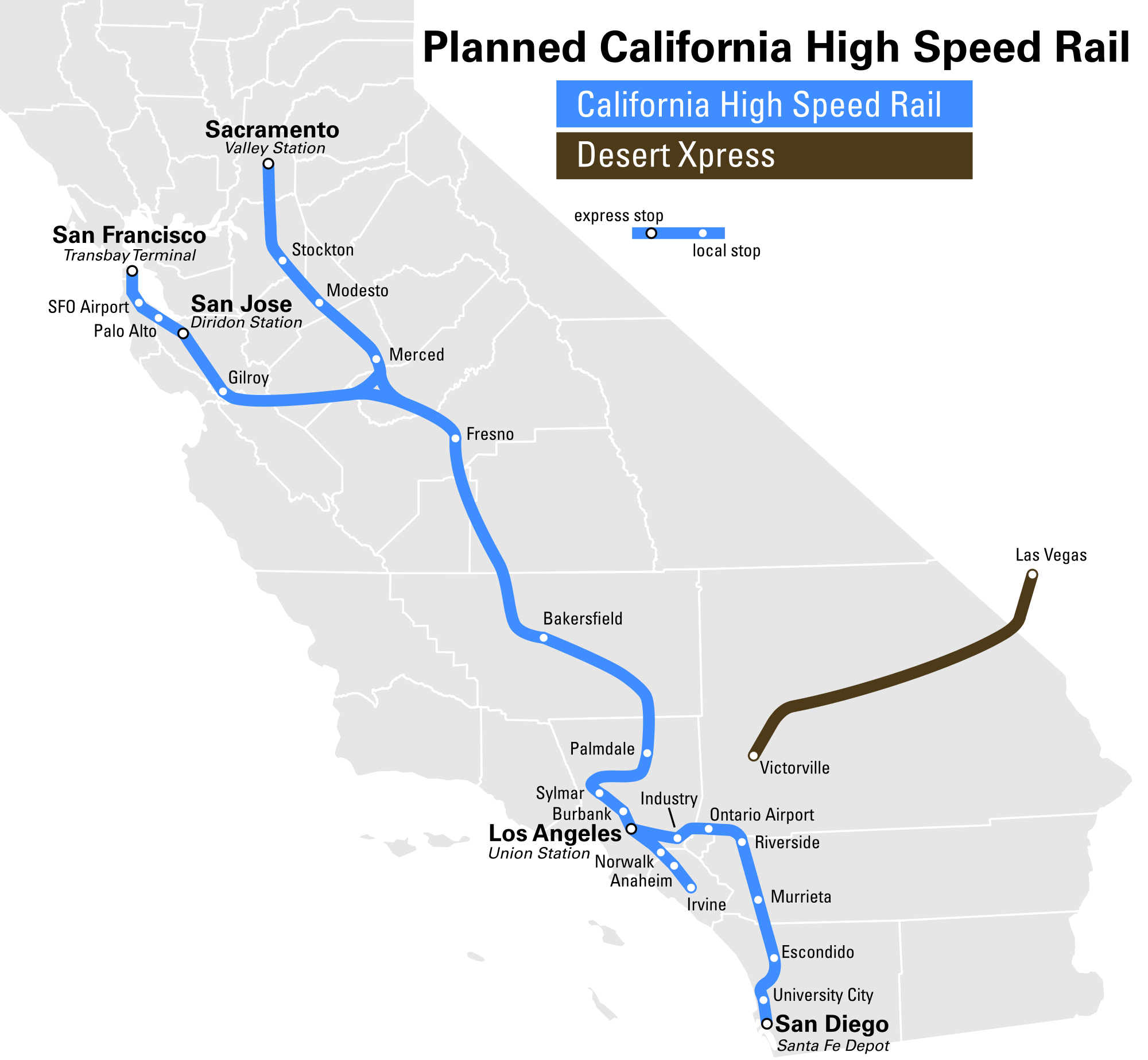 California High Speed Rail Map - Printable Maps