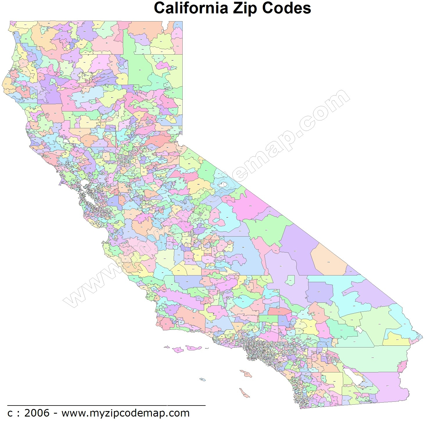 Zip Code Map For California - Klipy - California Zip Code Map