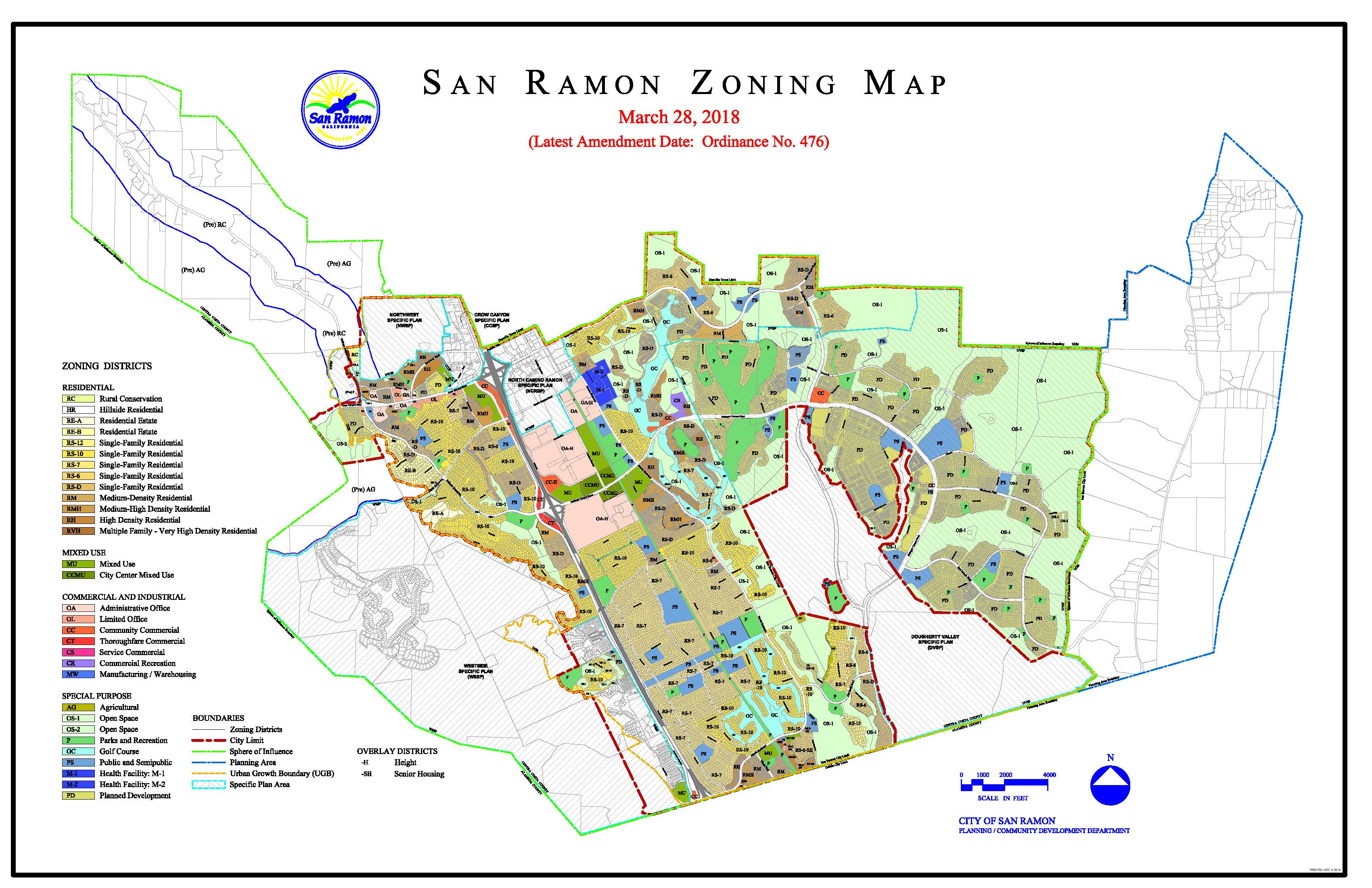 Zoning Map - City Of San Ramon - Map Of Dublin California Area