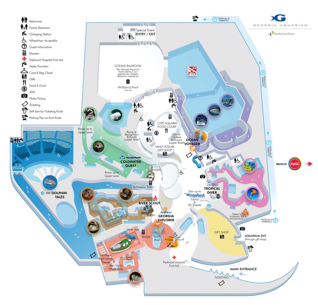 Zoos - Atlanta Aquarium */** - Texas State Aquarium Map | Printable Maps